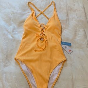 Orange Strappy Cheeky One Piece Swimsuit